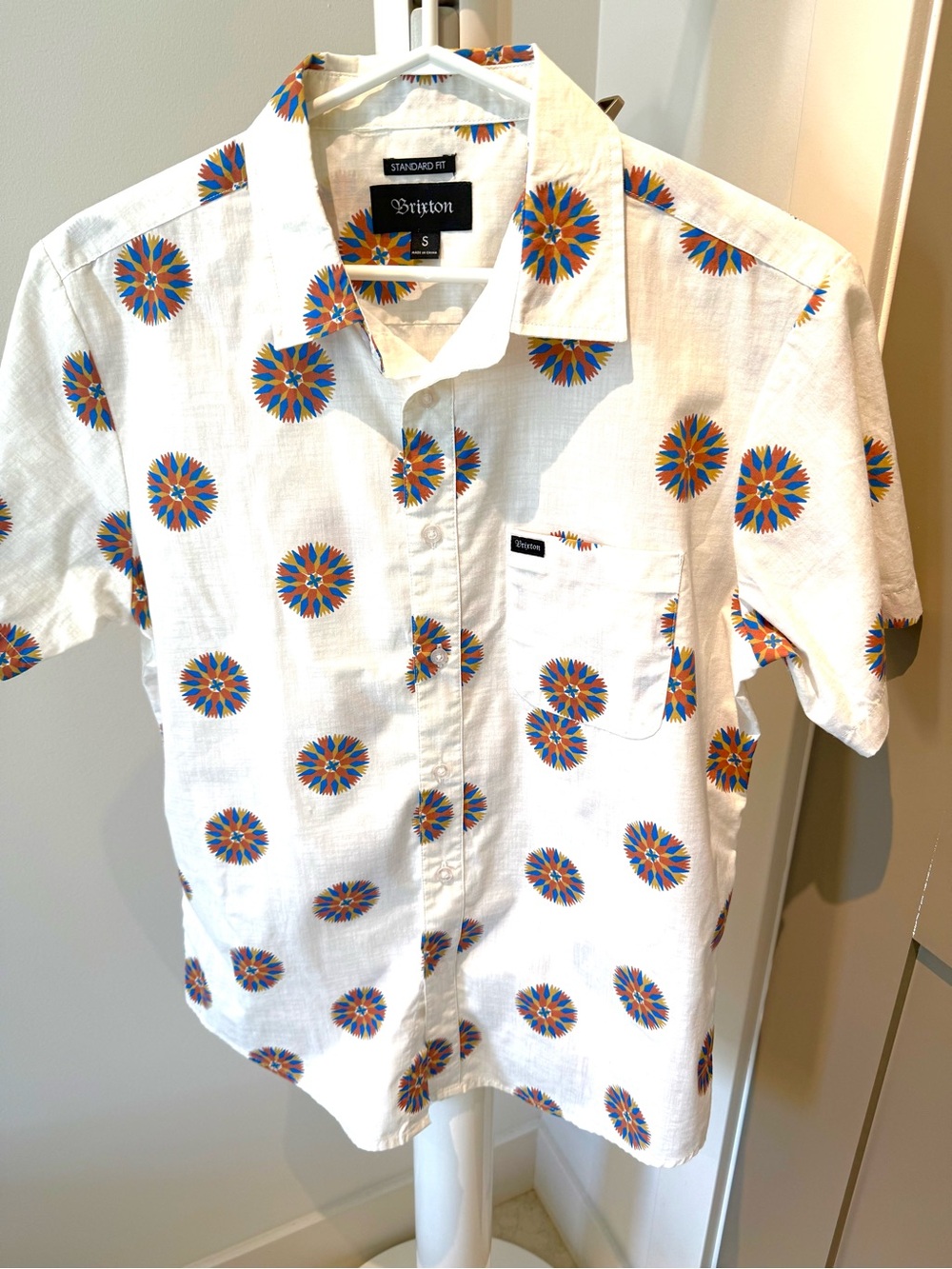 Men’s Brixton S/S Summer Print Shirt Small Standard Fit